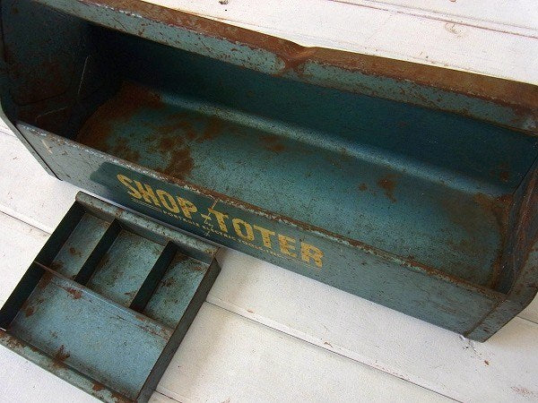 【SHOP TOTER】スチール製・2段式・ヴィンテージ・ツールケース/工具箱 USA