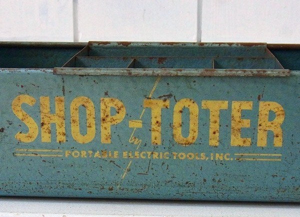 【SHOP TOTER】スチール製・2段式・ヴィンテージ・ツールケース/工具箱 USA