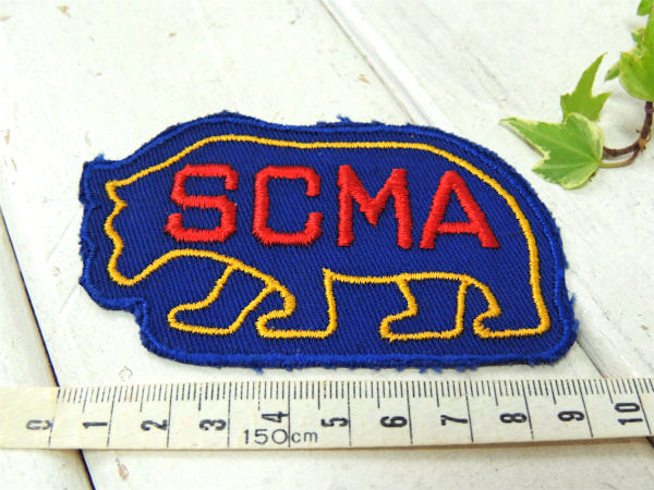 【SCMA・グリズリー】カリフォルニア・ビンテージ・刺繍ワッペン・デッドストック・バイク&ミリタリー
