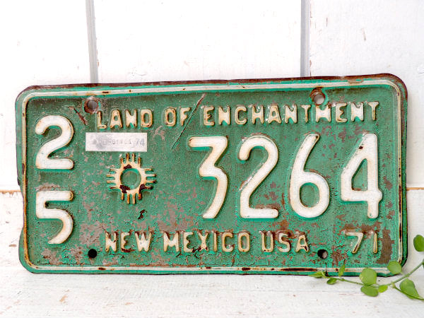 【1971's・ニューメキシコ州】・トラック・ヴィンテージ・ナンバープレート・カーライセンスプレート