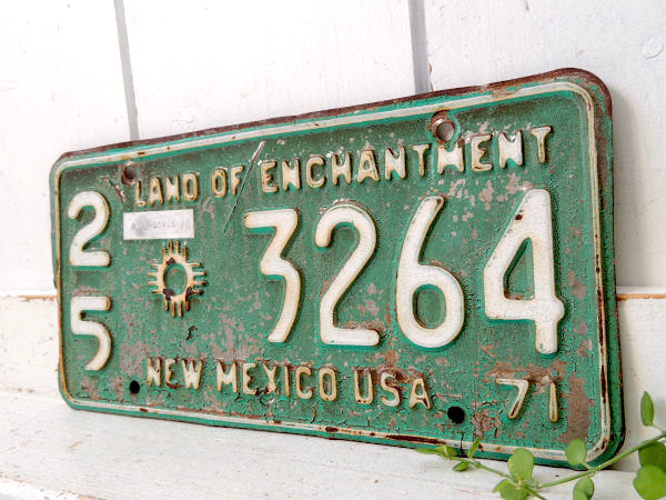【1971's・ニューメキシコ州】・トラック・ヴィンテージ・ナンバープレート・カーライセンスプレート