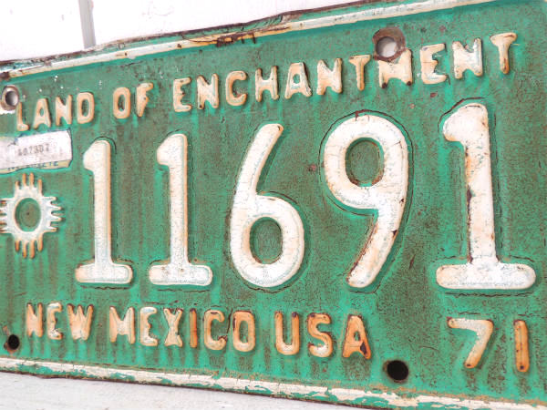 【1971's・ニューメキシコ州】USA・トラック・ヴィンテージ・ナンバープレート・カーライセンス