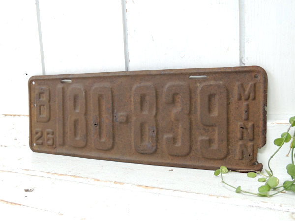 【ミネソタ州・1926s】オールドアメリカン・アンティーク・ナンバープレート・アメ車・クラシックカー