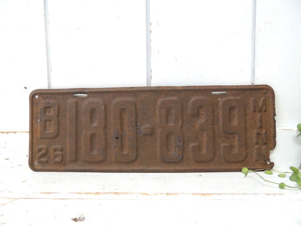 【ミネソタ州・1926s】オールドアメリカン・アンティーク・ナンバープレート・アメ車・クラシックカー