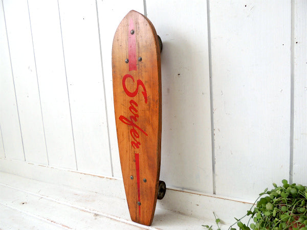 Surfer・1960's ヴィンテージ・スケートボード・USA・ウッド×レッド
