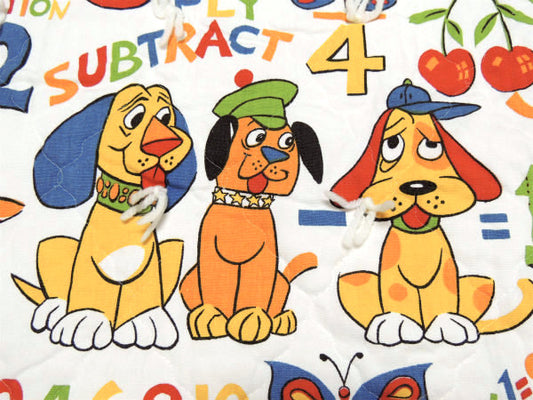 動物&お花&数字柄のレトロなヴィンテージ・ベビーマット(両面タイプ)