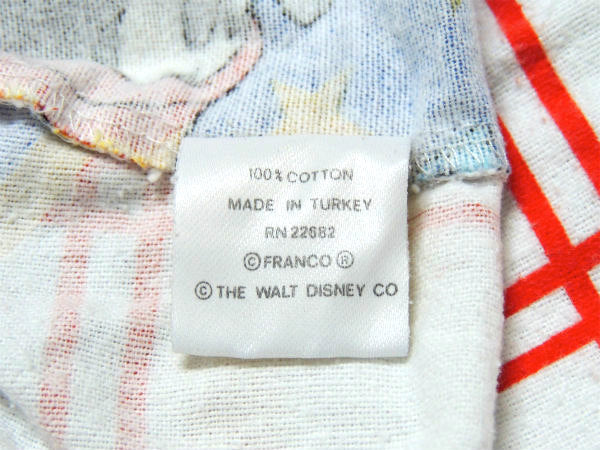 【ミッキーマウス】蒸気船ウィリー&ファンタジア・ビンテージ・USEDボックスシーツ/コットン100%