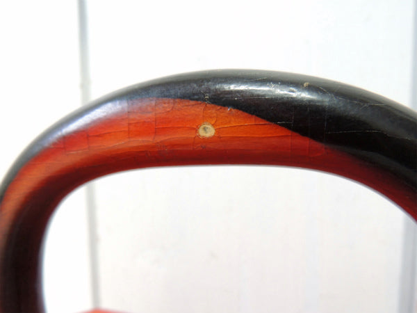 エッフェル塔&ロンドンバス&ノートルダム大聖堂柄・木製・ヴィンテージ・ハンドバッグ/カバン