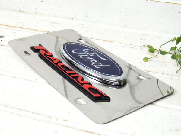 Ford RACING フォード レーシング ナンバープレート アメ車 エンブレム USA ガレージ雑貨