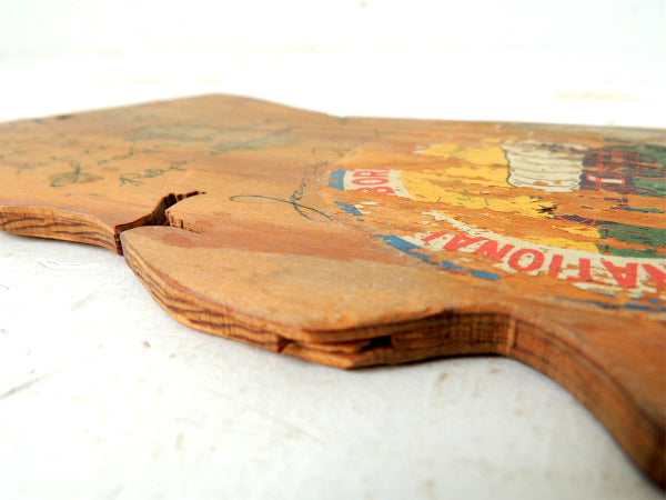 【1953・カリフォルニア・ボーイスカウト】木製・ヴィンテージ看板&直筆サイン/プレート/USA