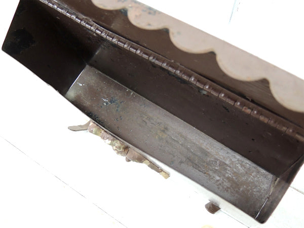 【イーグルモチーフ】新聞受け付き・ブラウン色・横型・ヴィンテージ・メールボックス/郵便受け/ポスト