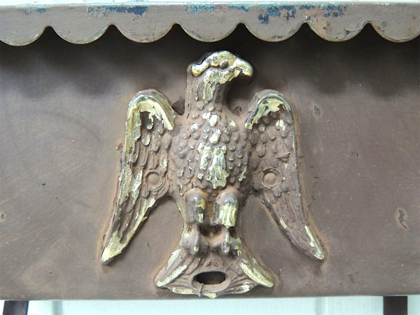 【イーグルモチーフ】新聞受け付き・ブラウン色・横型・ヴィンテージ・メールボックス/郵便受け/ポスト