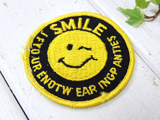 スマイル・ウインク 1970s・デッドストック・SMILE・ヴィンテージ・刺繍・ワッペン・USA