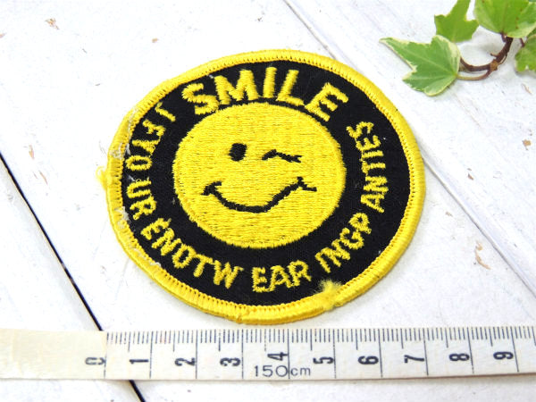 スマイル・ウインク 1970s・デッドストック・SMILE・ヴィンテージ・刺繍・ワッペン・USA