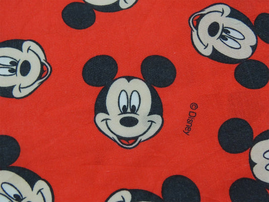 【ミッキーマウス】スマイルフェイス総柄・ヴィンテージ・ユーズドシーツ(ボックスタイプ)
