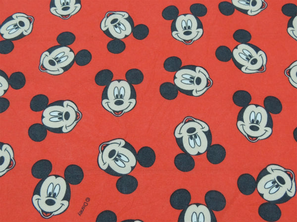 【ミッキーマウス】スマイルフェイス総柄・ヴィンテージ・ユーズドシーツ(ボックスタイプ)
