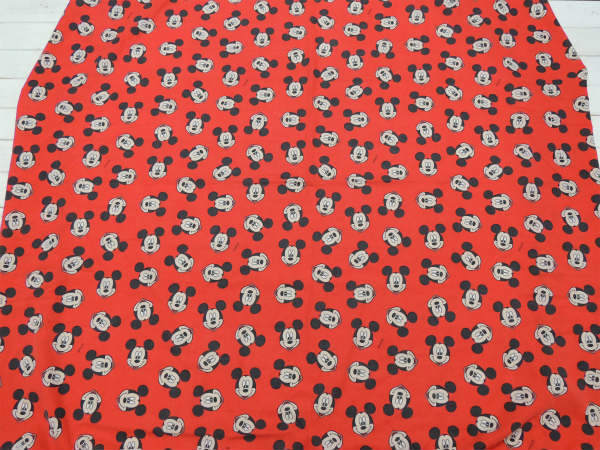 【ミッキーマウス】スマイルフェイス総柄・ヴィンテージ・ユーズドシーツ(ボックスタイプ)