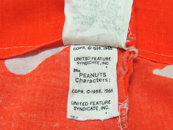 【スヌーピー&ウッドストック】ラブリーなハート柄・60'sヴィンテージ・ピロケース・枕カバー USA