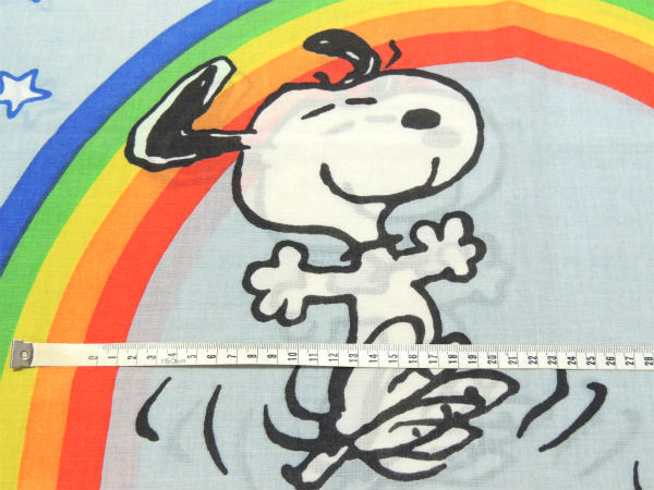 【スヌーピー&ウッドストック】星&レインボー柄・60'sヴィンテージ・ピロケース・枕カバー USA