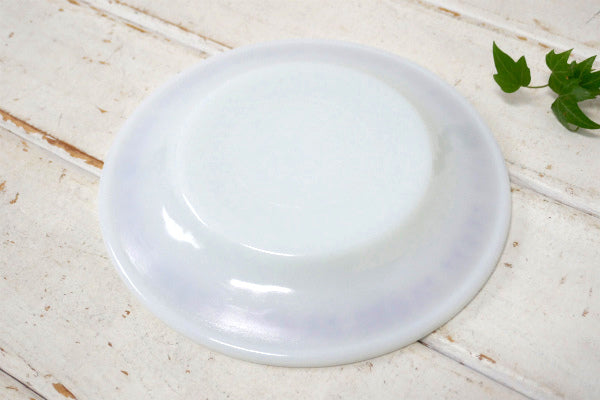 【アンカーホッキング】カッパーフィリグリー・ミルクガラス製・ヴィンテージ・ブレッドプレート・皿・食器