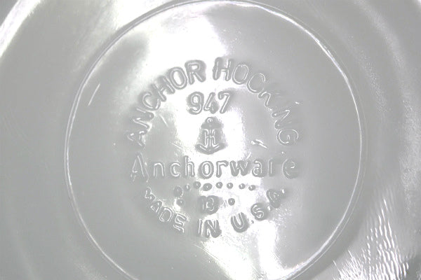 【アンカーホッキング】カッパーフィリグリー・ミルクガラス製・ヴィンテージ・ブレッドプレート・皿・食器