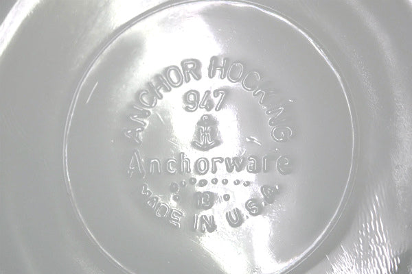 【アンカーホッキング】カッパーフィリグリー・ミルクガラス製・ヴィンテージ・ブレッドプレート・皿・食器