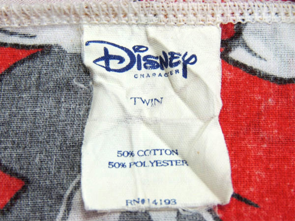 【ミッキーマウス】ディズニー・ミッキーの総柄・ヴィンテージ・ユーズドシーツ(ボックスタイプ)USA