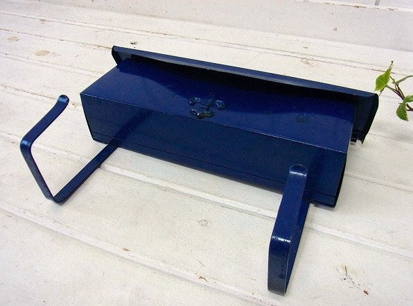 新聞受け付き・横型・青色・メールボックス/郵便受け/ポスト USA