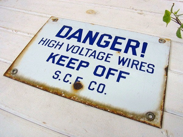 【DANGER】ホーロー製・ヴィンテージ・両面サインプレート/看板 USA