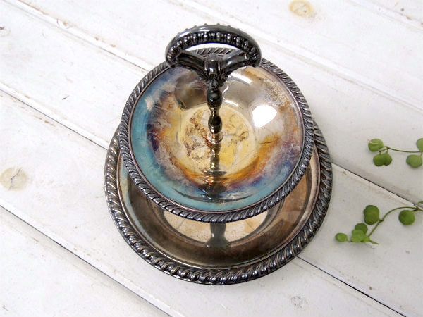 【WM ROGERS】シルバー製・アンティーク・2段トレイ/アフタヌーンティートレイ