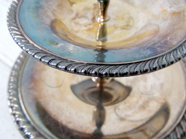 【WM ROGERS】シルバー製・アンティーク・2段トレイ/アフタヌーンティートレイ