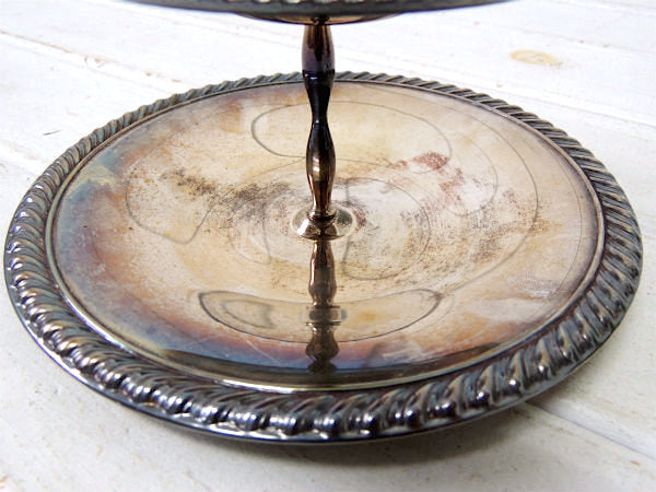 【WM ROGERS】シルバー製・アンティーク・2段トレイ/アフタヌーンティートレイ