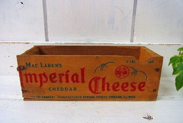 【Imperial Cheese】クラフト社・木製・アンティーク・チーズボックス/木箱　USA