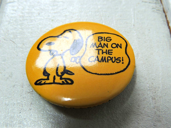 1950's・BIG MAN ON THE CAMPUS!スヌーピー・ヴィンテージ・缶バッジ・未使用
