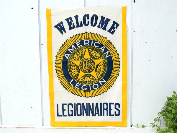 US  ウエルカムサイン 看板  米国在郷軍人団・ビンテージ・バナー・フラッグ・旗・ミリタリー