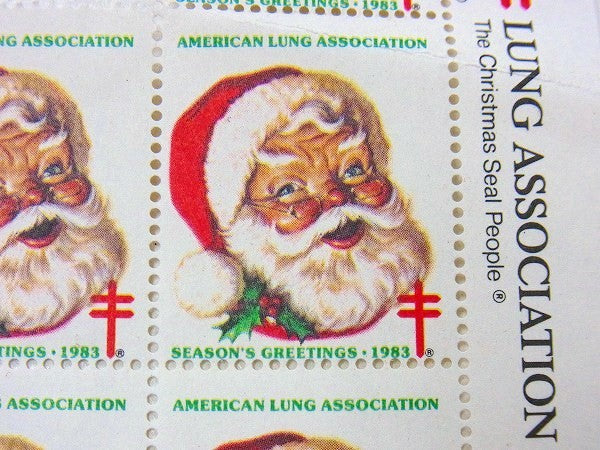 サンタ柄・80’sヴィンテージ・クリスマスシール・5枚セット/切手　USA