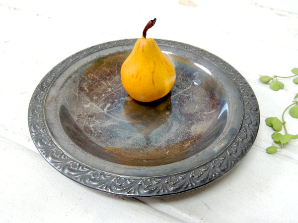 WM ROGERS 小花柄 シルバー・アンティーク キャンディプレート アフタヌーンティートレイ