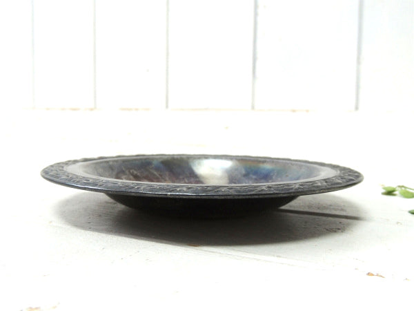 WM ROGERS 小花柄 シルバー・アンティーク キャンディプレート アフタヌーンティートレイ