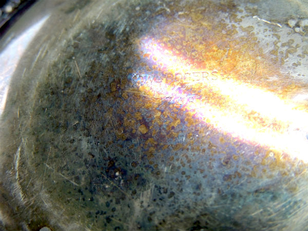 WM ROGERS 小花柄 シルバー・アンティーク キャンディプレート アフタヌーンティートレイ