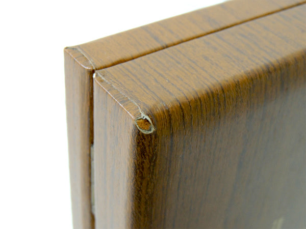 【SWANK:スワンク】ウッド柄とグリーンの小さなアンティーク・ジュエリーボックス(宝石箱)