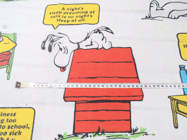 【スヌーピー】ピーナッツの仲間・ベッドタイム柄・ヴィンテージ・USEDフラットシーツ(1/2)