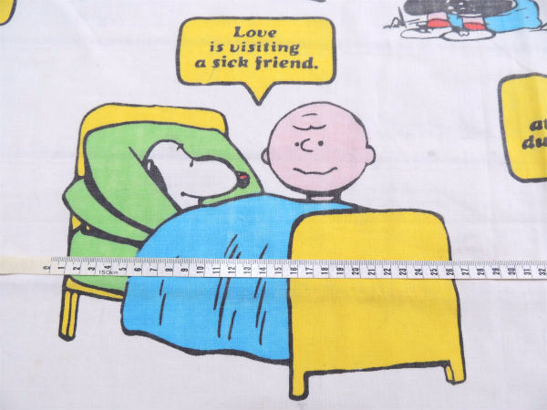【スヌーピー】ピーナッツの仲間・ベッドタイム柄・ヴィンテージ・USEDフラットシーツ(1/2)