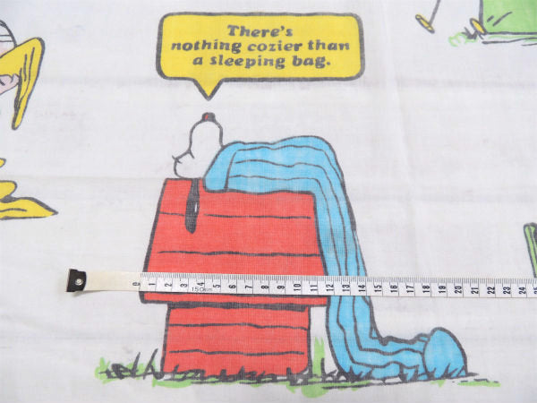 【スヌーピー】ピーナッツの仲間・ベッドタイム柄・ヴィンテージ・USEDフラットシーツ(1/2)