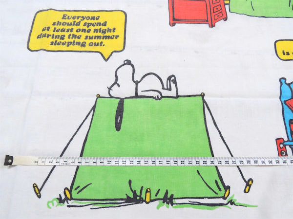 【スヌーピー】ピーナッツの仲間・ベッドタイム柄・ヴィンテージ・USEDフラットシーツ(1/2)