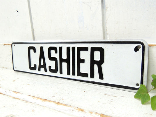 【CASHIER・レジ・会計】ヴィンテージ・サイン・アルミ製・看板・USA・店舗什器・インテリア