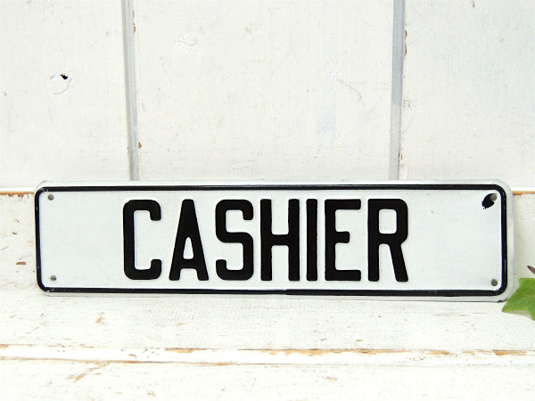 【CASHIER・レジ・会計】ヴィンテージ・サイン・アルミ製・看板・USA・店舗什器・インテリア