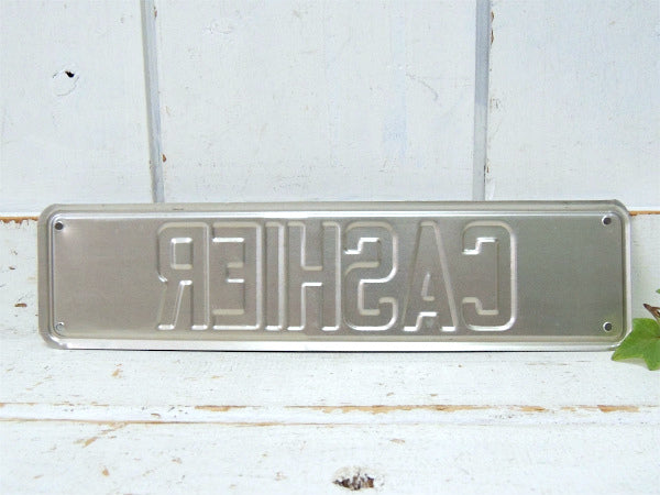 【CASHIER・レジ・会計】ヴィンテージ・サイン・アルミ製・看板・USA・店舗什器・インテリア