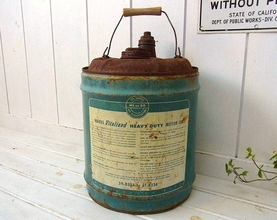 【WARDS Vitalized】5ガロン・ヴィンテージ・モーターオイル缶 USA