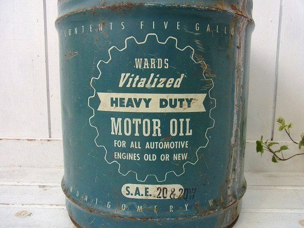 【WARDS Vitalized】5ガロン・ヴィンテージ・モーターオイル缶 USA