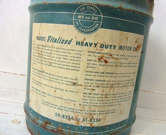 【WARDS Vitalized】5ガロン・ヴィンテージ・モーターオイル缶 USA